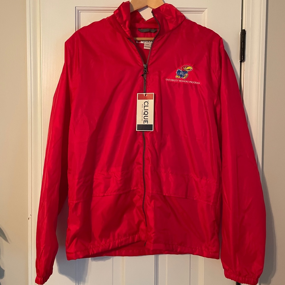 Red University of Kansas Honors Program Rain Coat